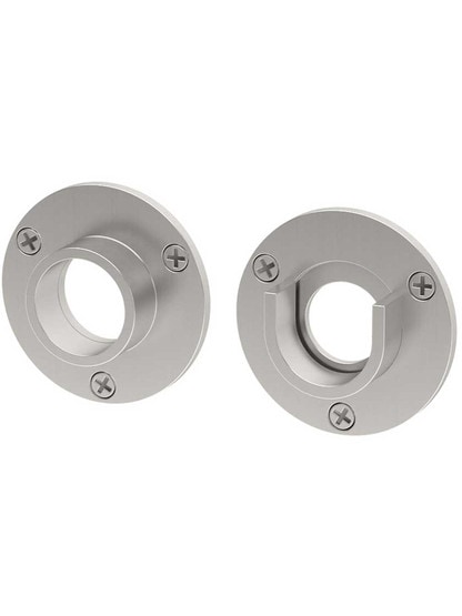 Set of Shower Curtain Rod Mounting Brackets - 1 inch Diameter in Satin Nickel.